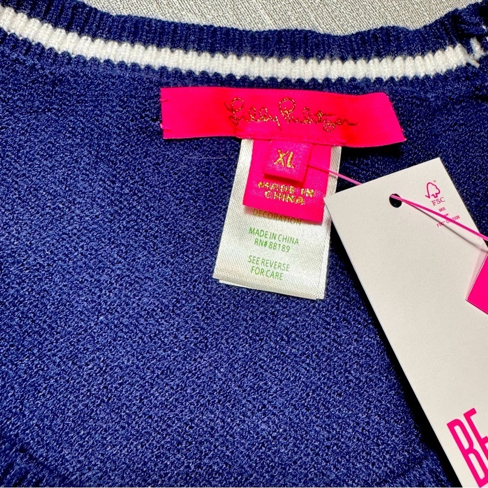 NWT New $198 Lilly Pulitzer Danley Sweater Navy Knit Dress Size XL - Picture 9 of 9